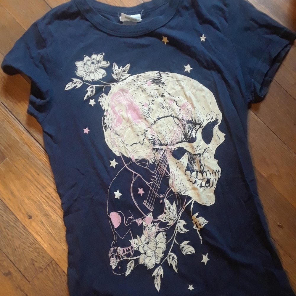 Paul Frank slim fit shirt sz small skull flowers